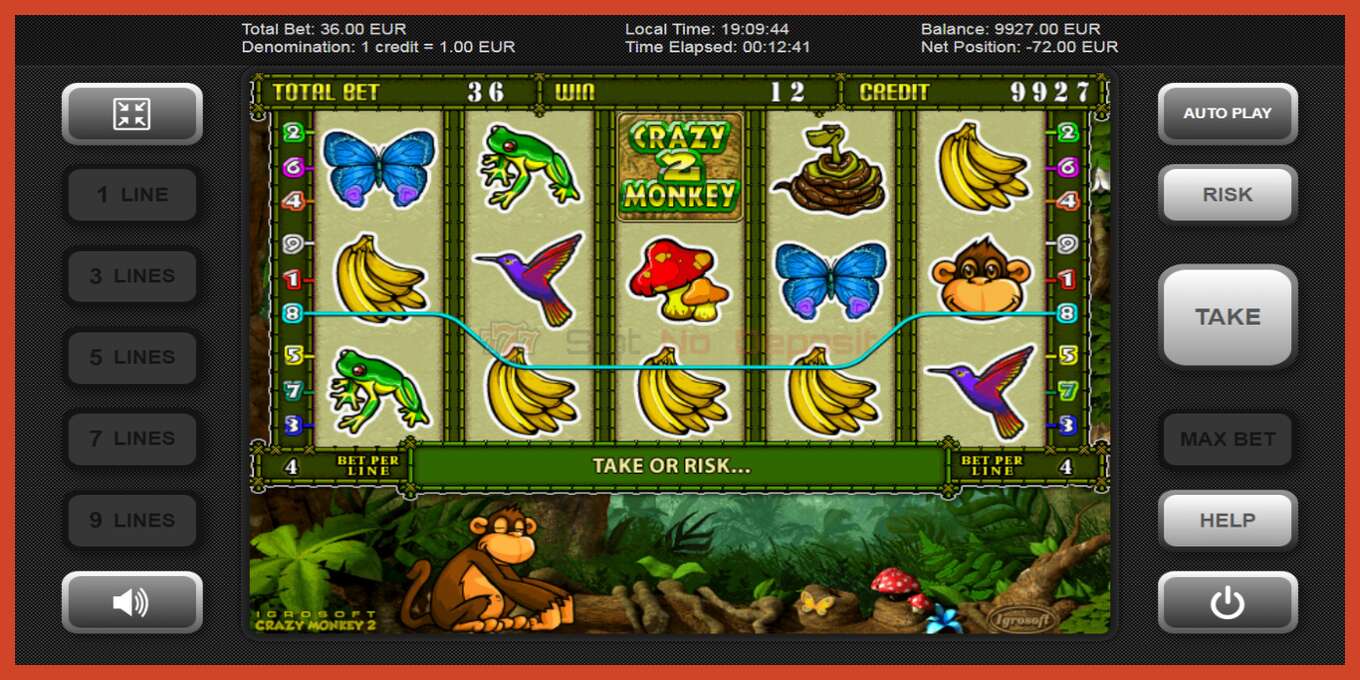 Slot screenshot: Crazy Monkey 2 no deposit, number - 2