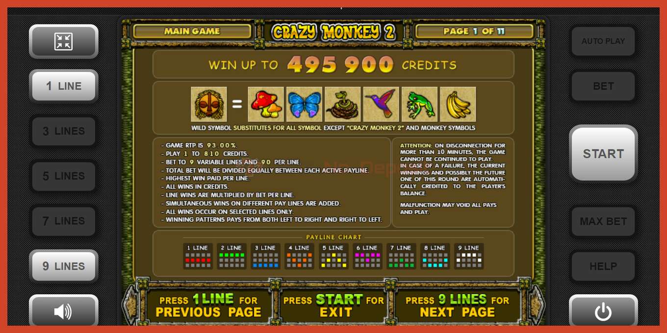 Slot screenshot: Crazy Monkey 2 no deposit, number - 3