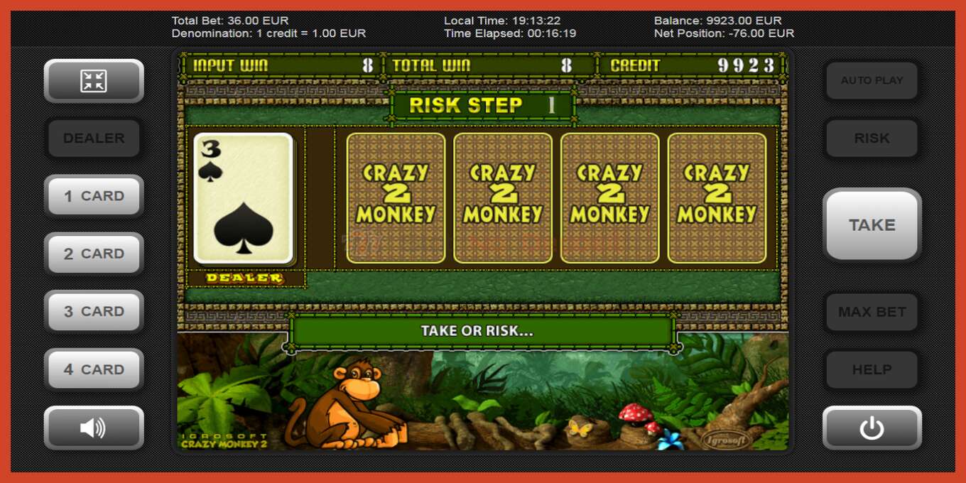 Slot screenshot: Crazy Monkey 2 no deposit, number - 4