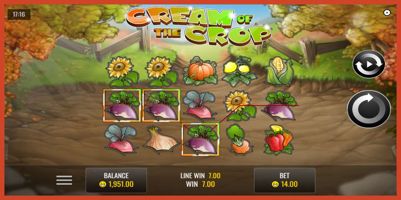 Slot screenshot: Cream of the Crop no deposit, number - 3