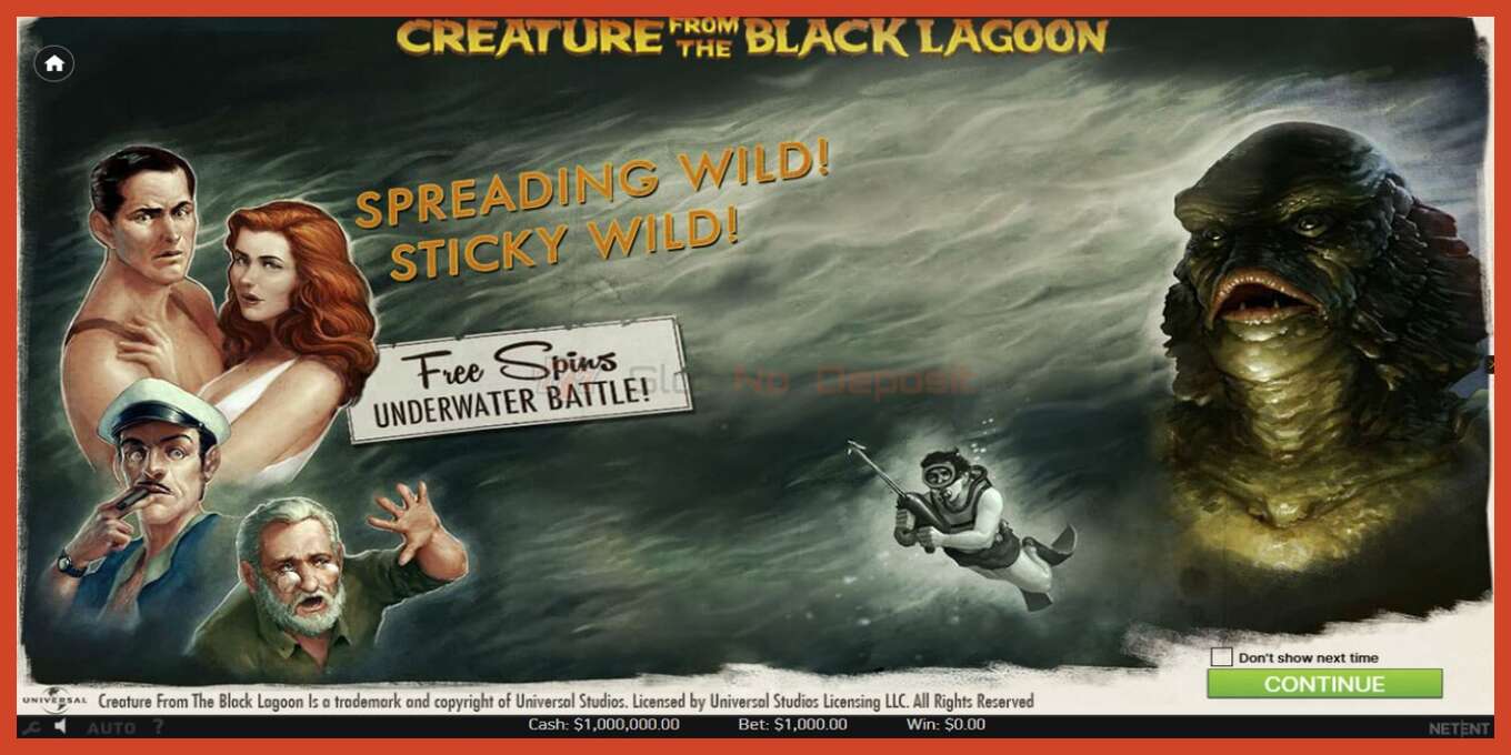 Slot screenshot: Creature From The Black Lagoon no deposit, number - 1