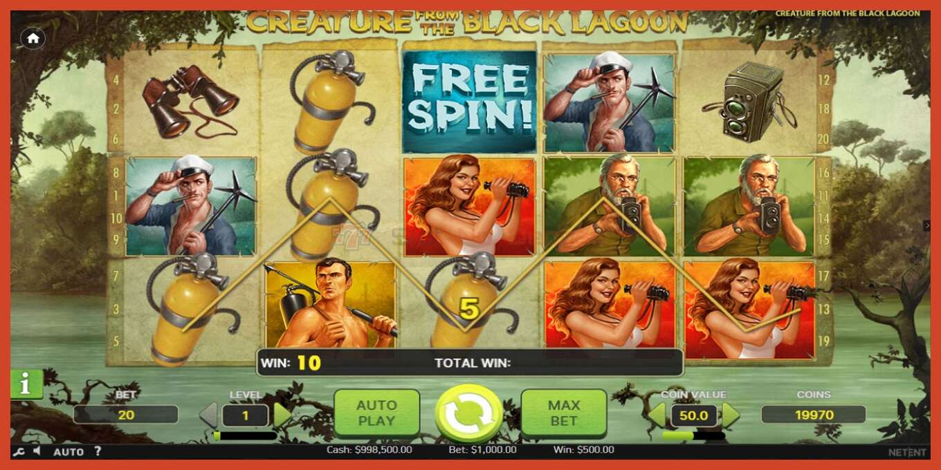 Slot screenshot: Creature From The Black Lagoon no deposit, number - 3