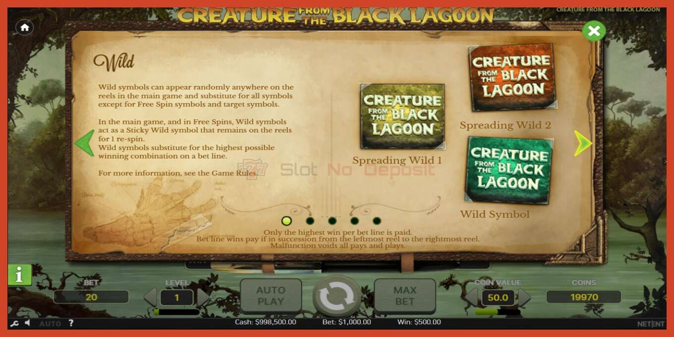 Slot screenshot: Creature From The Black Lagoon no deposit, number - 4