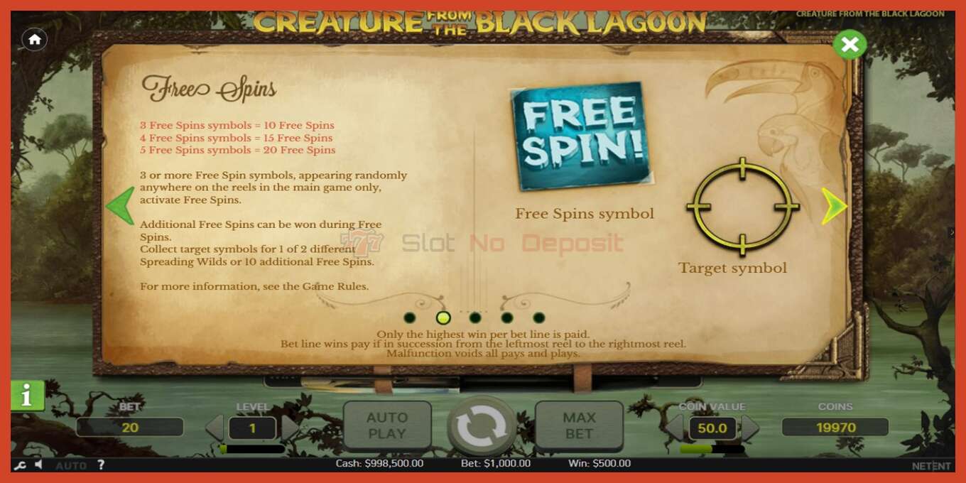 Slot screenshot: Creature From The Black Lagoon no deposit, number - 5