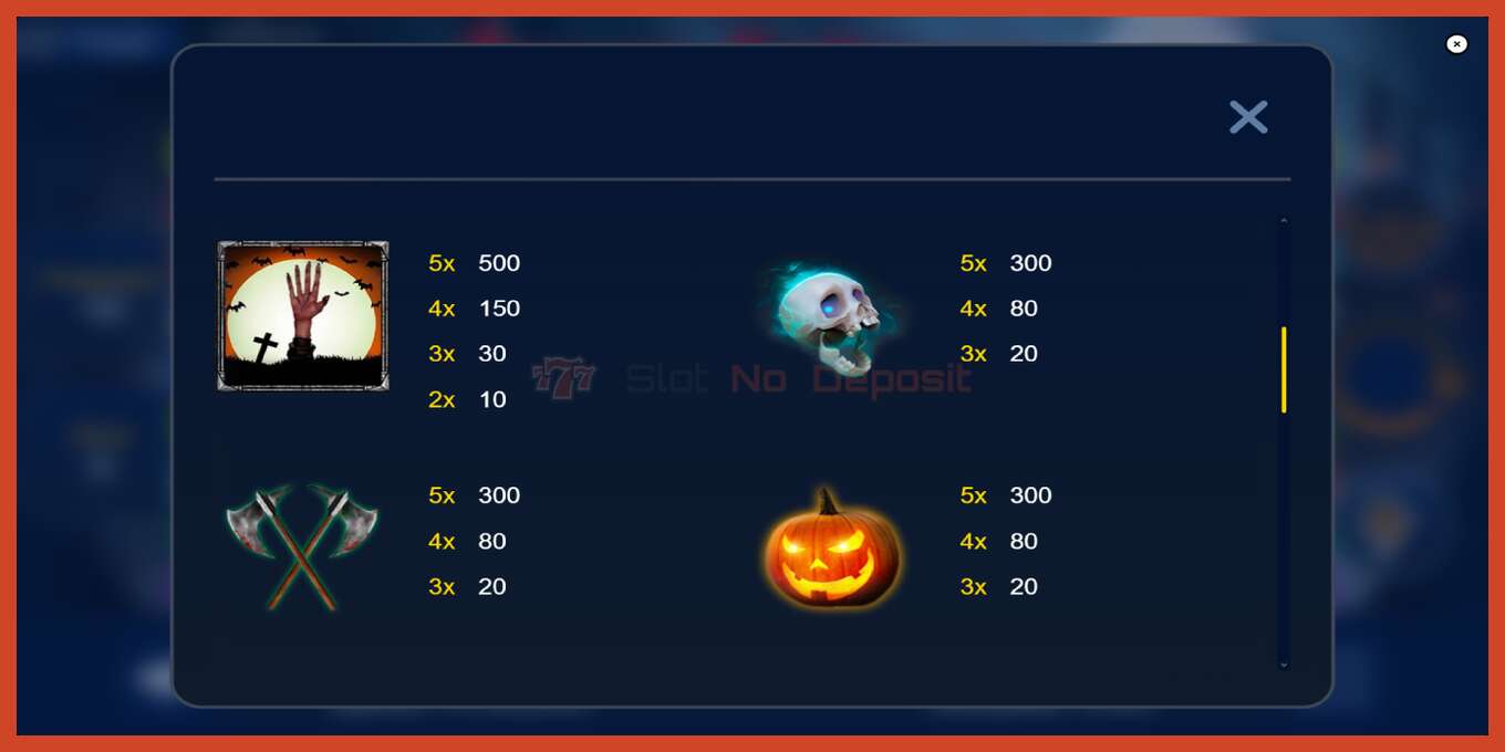 Slot screenshot: Creepy Halloween no deposit, number - 6