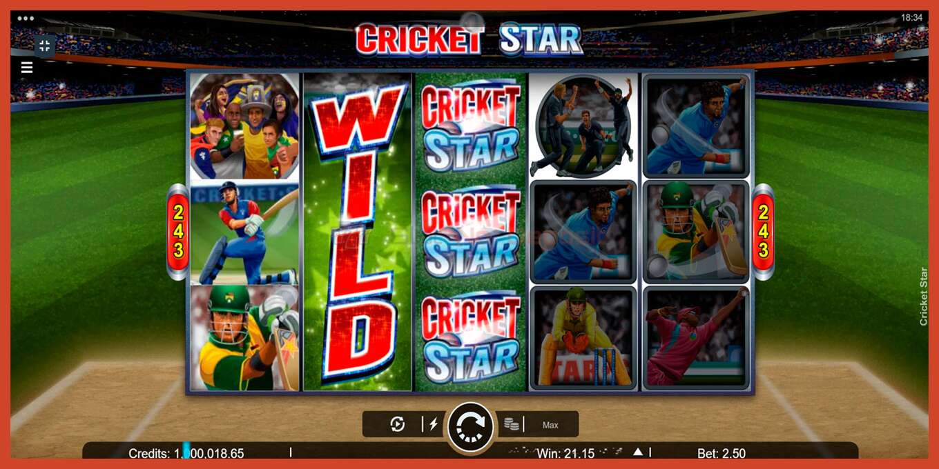 Slot screenshot: Cricket Star no deposit, number - 7