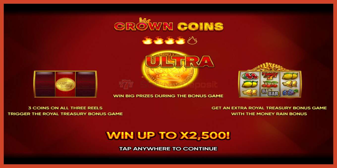 Slot screenshot: Crown Coins no deposit, number - 1