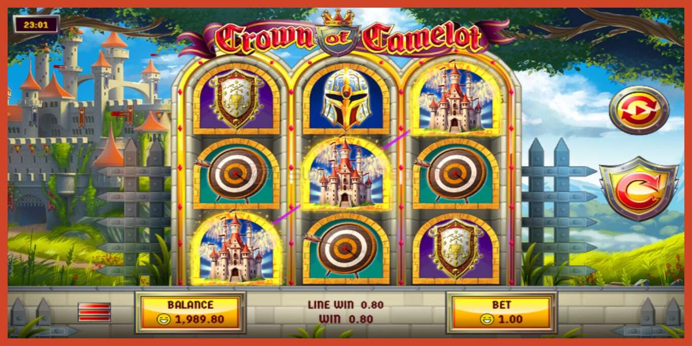 Slot pantaila-argazkia: Crown of Camelot gordailurik ez, zenbakia - 3