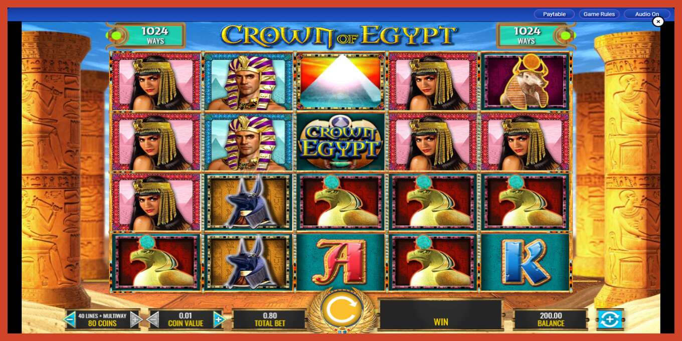 Slot screenshot: Crown of Egypt no deposit, number - 1