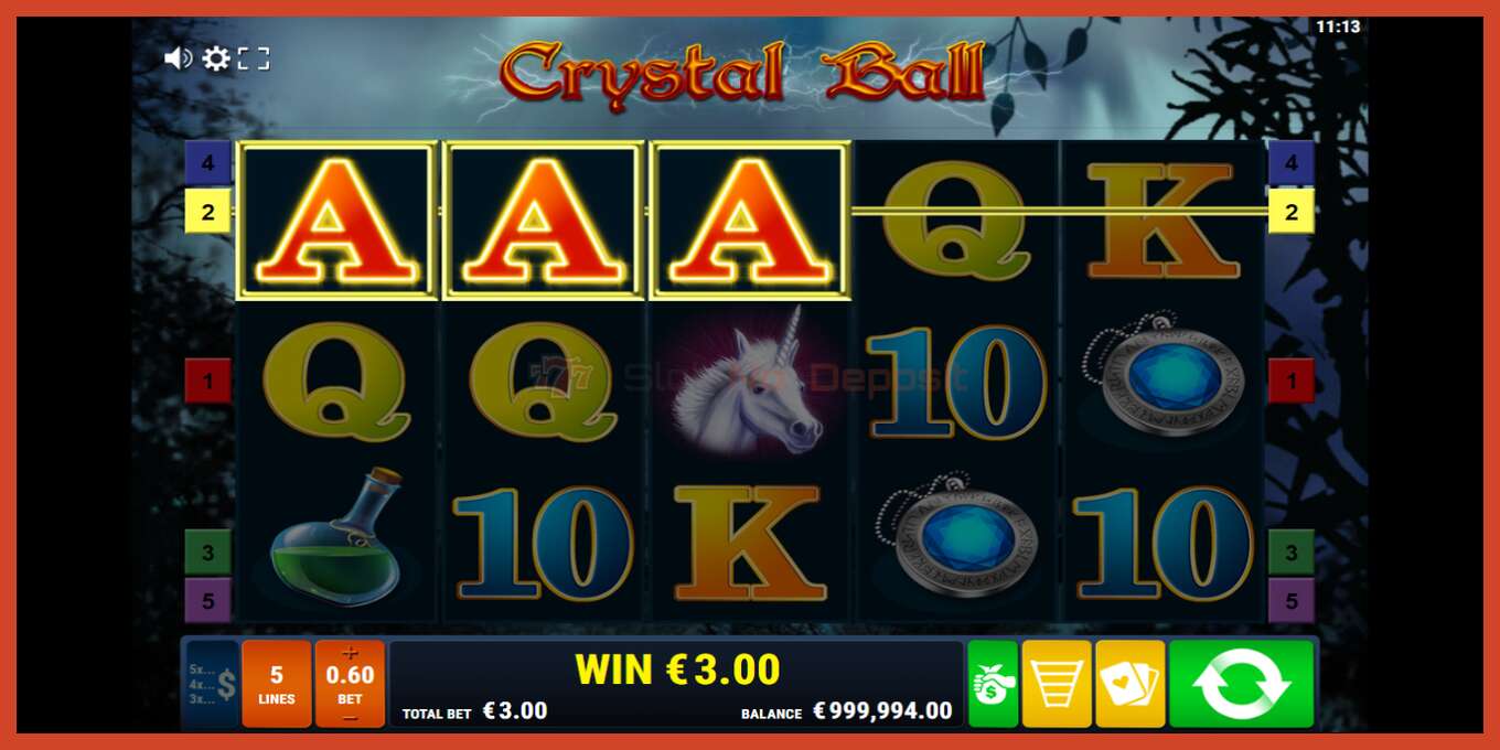 Slot screenshot: Crystal Ball no deposit, number - 2