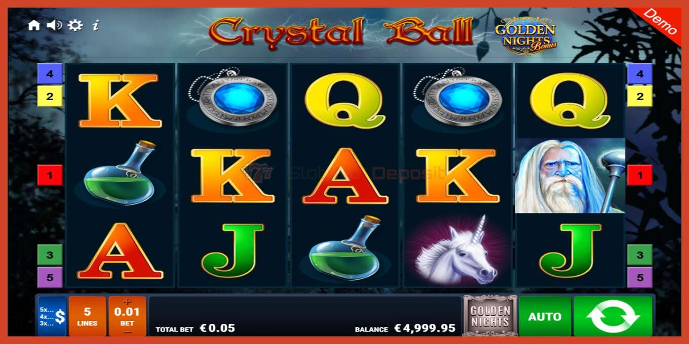 Slot screenshot: Crystal Ball Golden Nights no deposit, number - 1