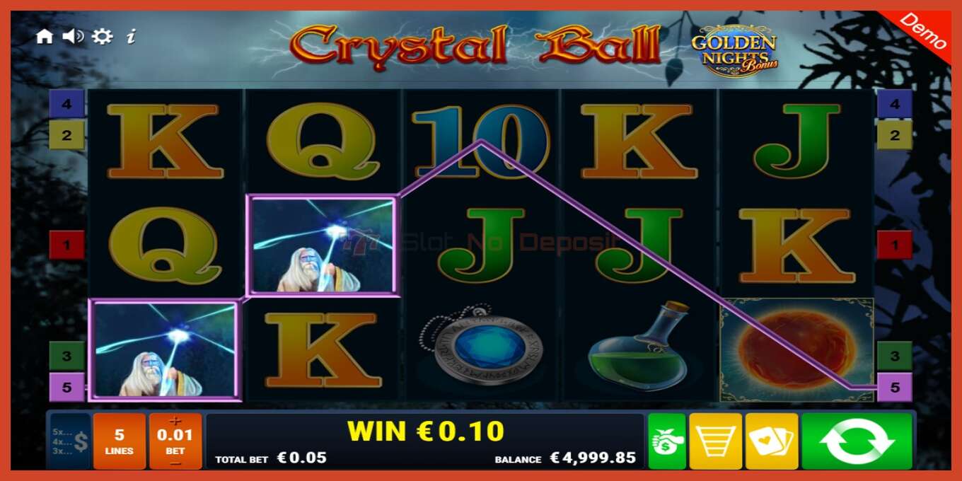 Slot screenshot: Crystal Ball Golden Nights no deposit, number - 2