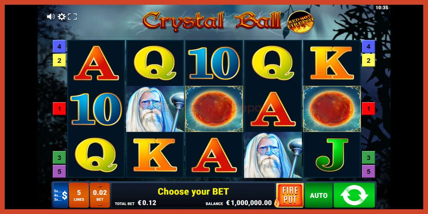 Slot screenshot: Crystal Ball Red Hot Firepot no deposit, number - 2