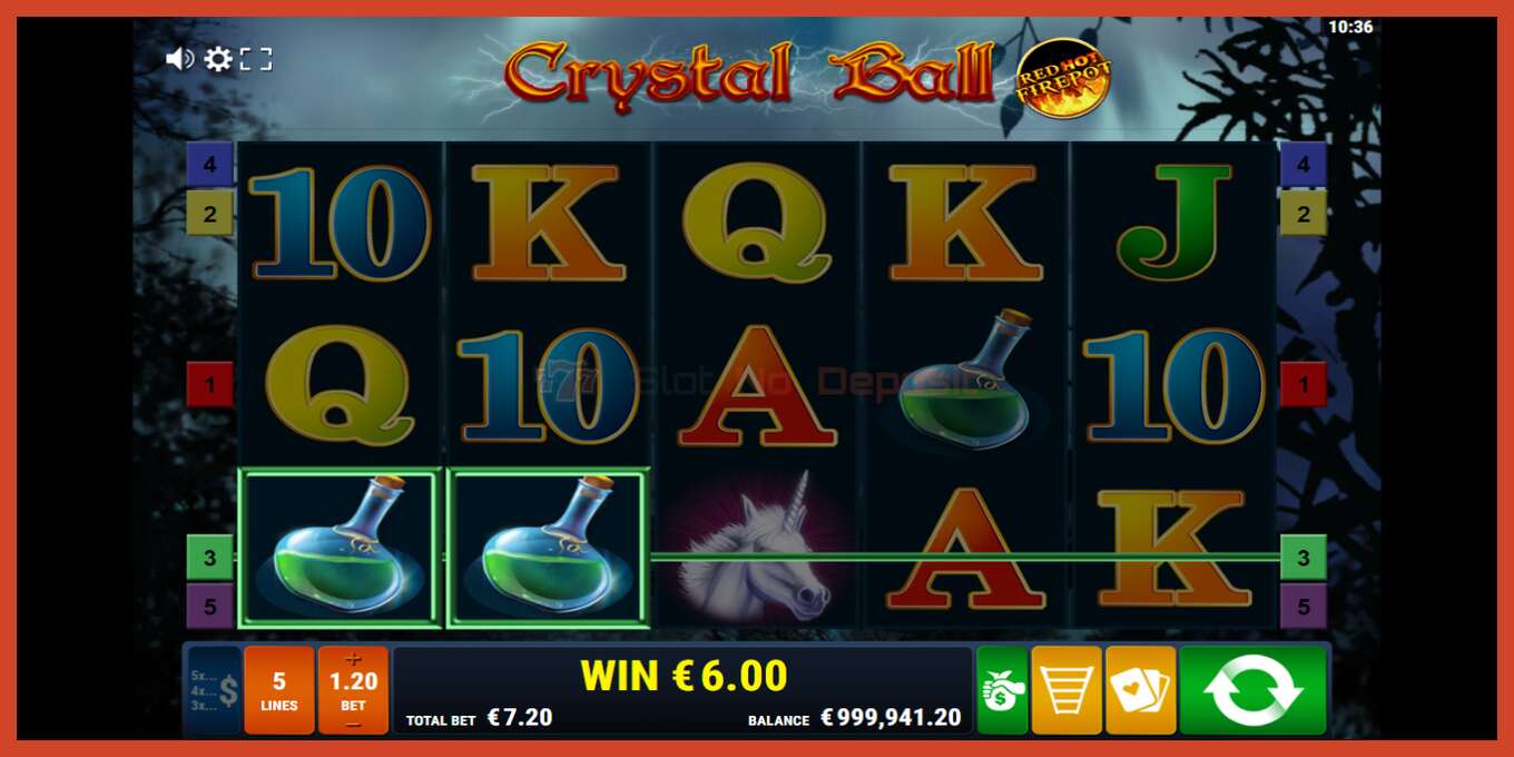 Slot screenshot: Crystal Ball Red Hot Firepot no deposit, number - 3