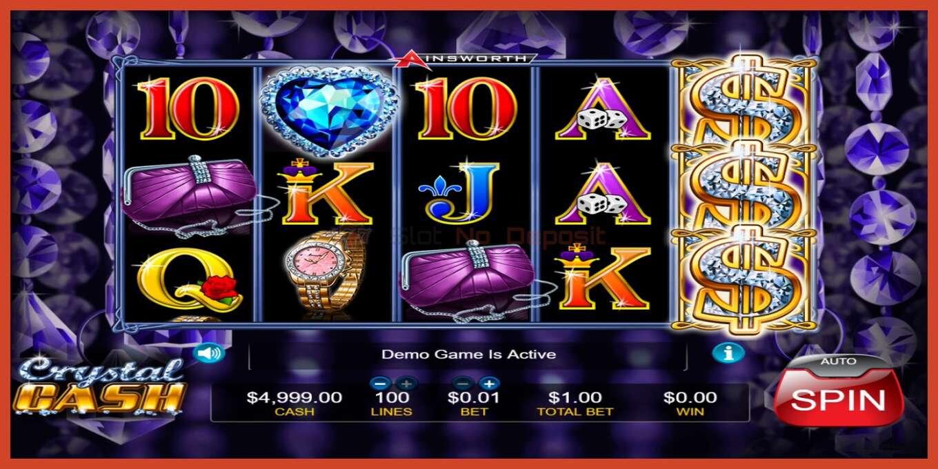 Slot screenshot: Crystal Cash no deposit, number - 1