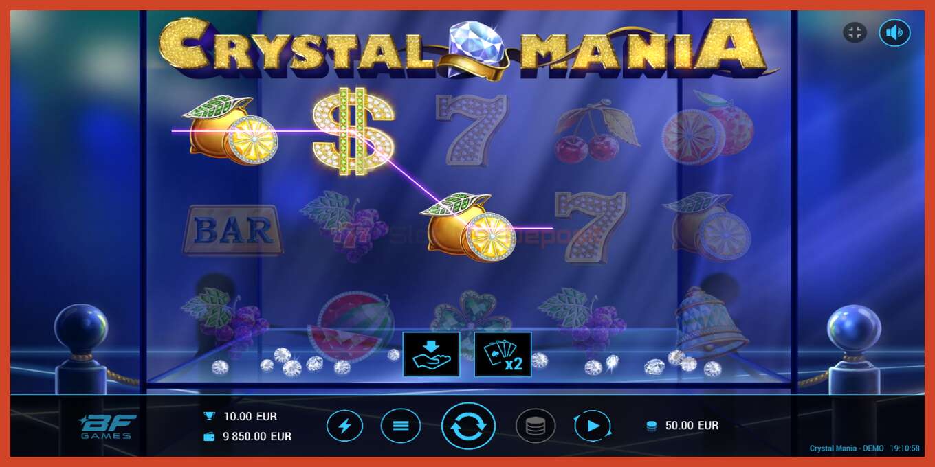 Slota ekrānuzņēmums: Crystal Mania nav depozīta, numuru - 2