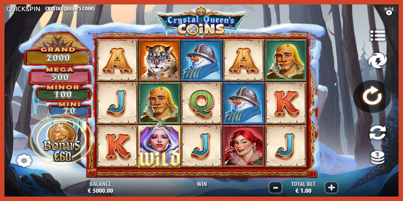 Slot screenshot: Crystal Queens Coins no deposit, number - 2