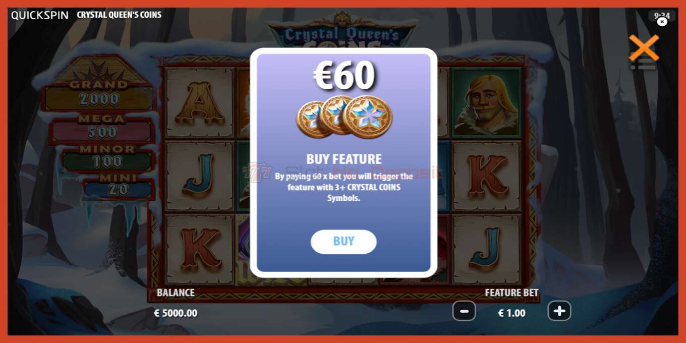 Slot screenshot: Crystal Queens Coins no deposit, number - 3