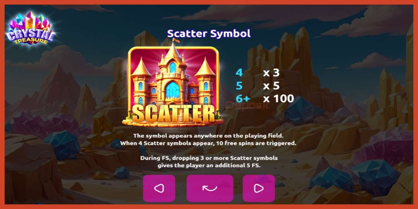 Slot screenshot: Crystal Treasure no deposit, number - 4