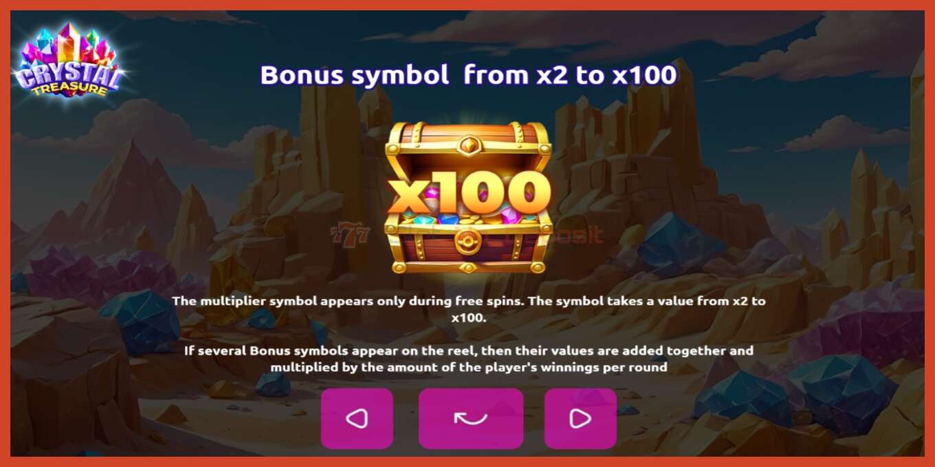 Slot screenshot: Crystal Treasure no deposit, number - 5