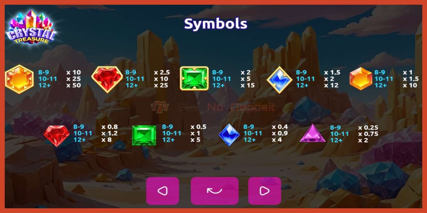 Slot screenshot: Crystal Treasure no deposit, number - 6