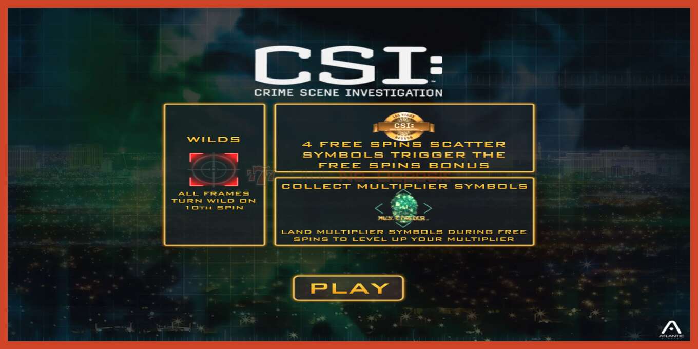 Slot screenshot: CSI: Crime Scene Investigation no deposit, number - 1