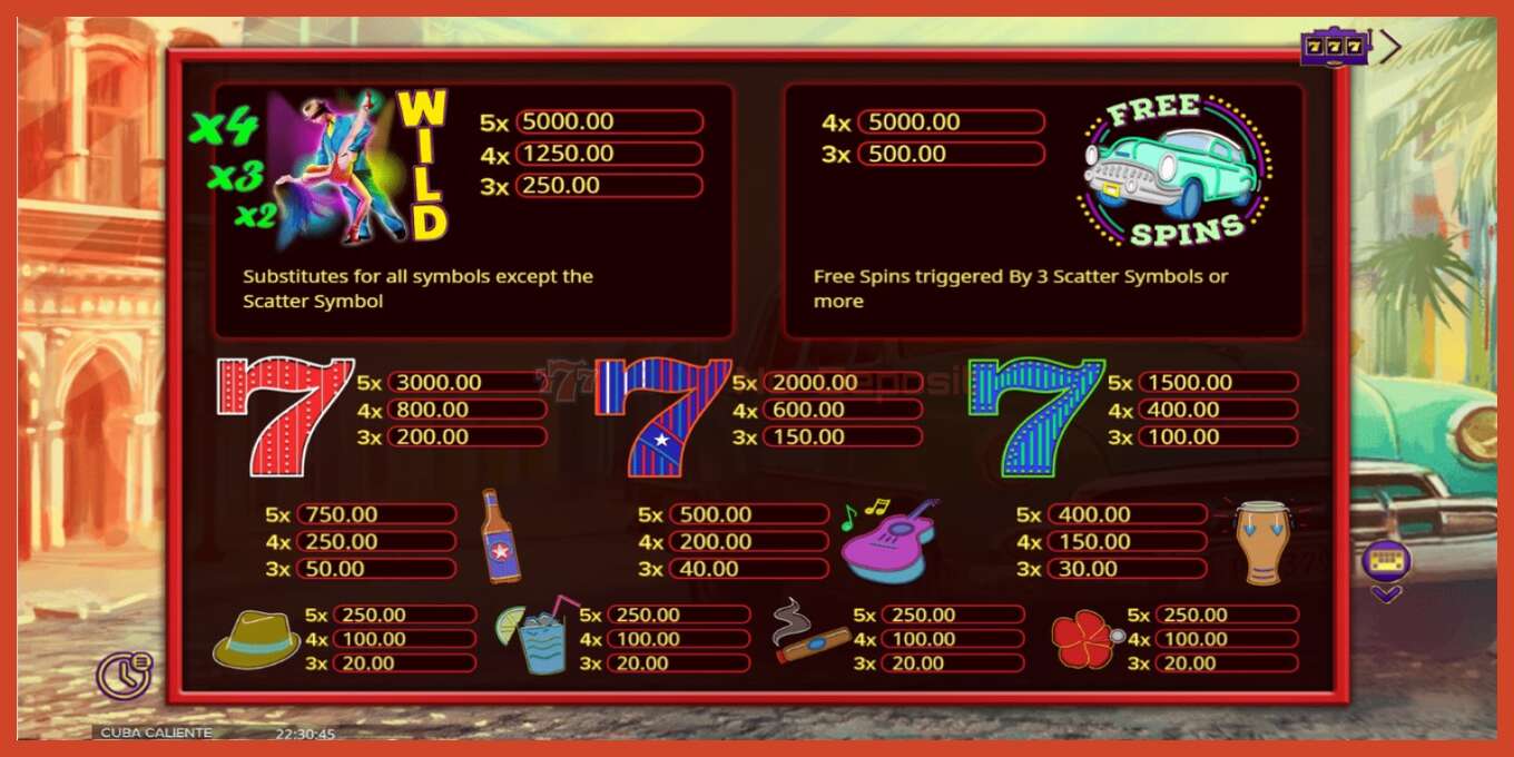 Slot screenshot: Cuba Caliente no deposit, number - 2