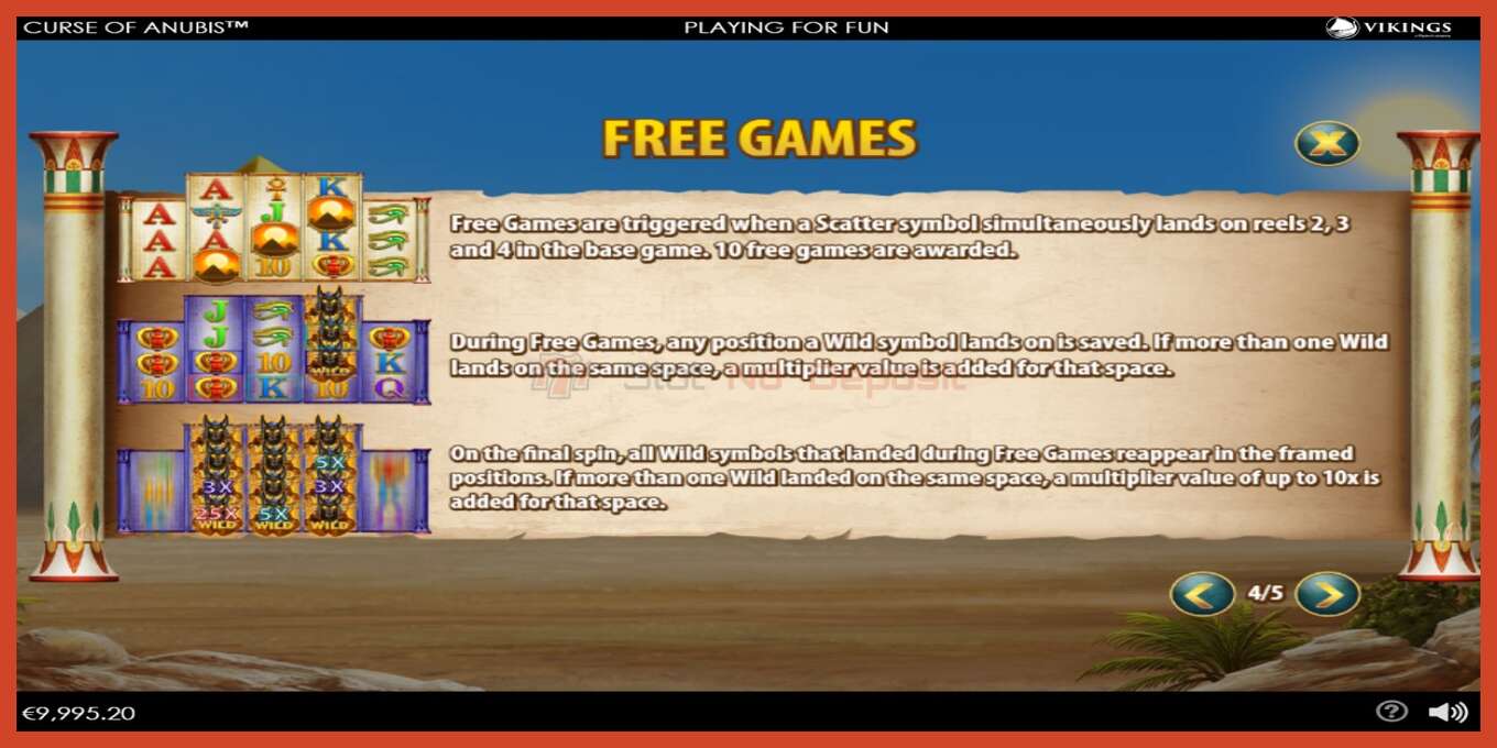 Slot screenshot: Curse of Anubis no deposit, number - 6