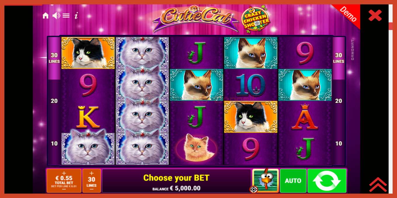 Slot screenshot: Cutie Cat no deposit, number - 2