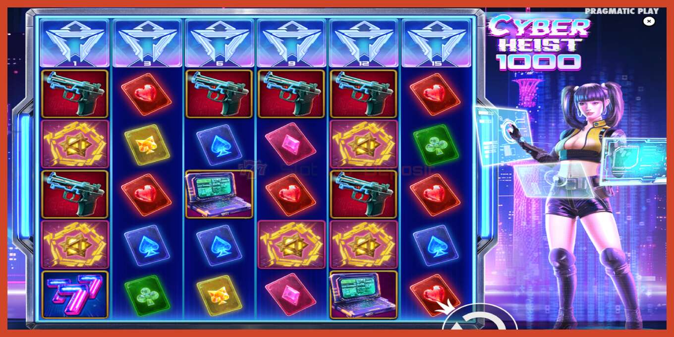 Slot screenshot: Cyber Heist 1000 no deposit, number - 2