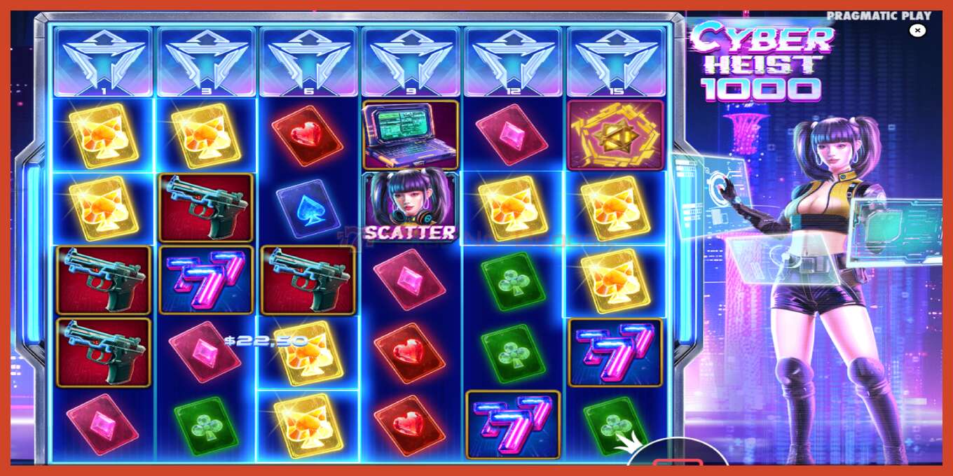 Slot screenshot: Cyber Heist 1000 no deposit, number - 3