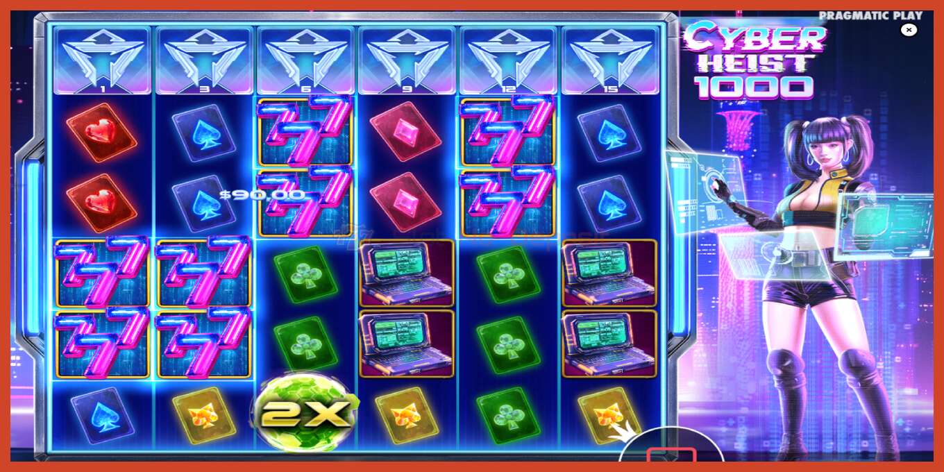 Slot screenshot: Cyber Heist 1000 no deposit, number - 4