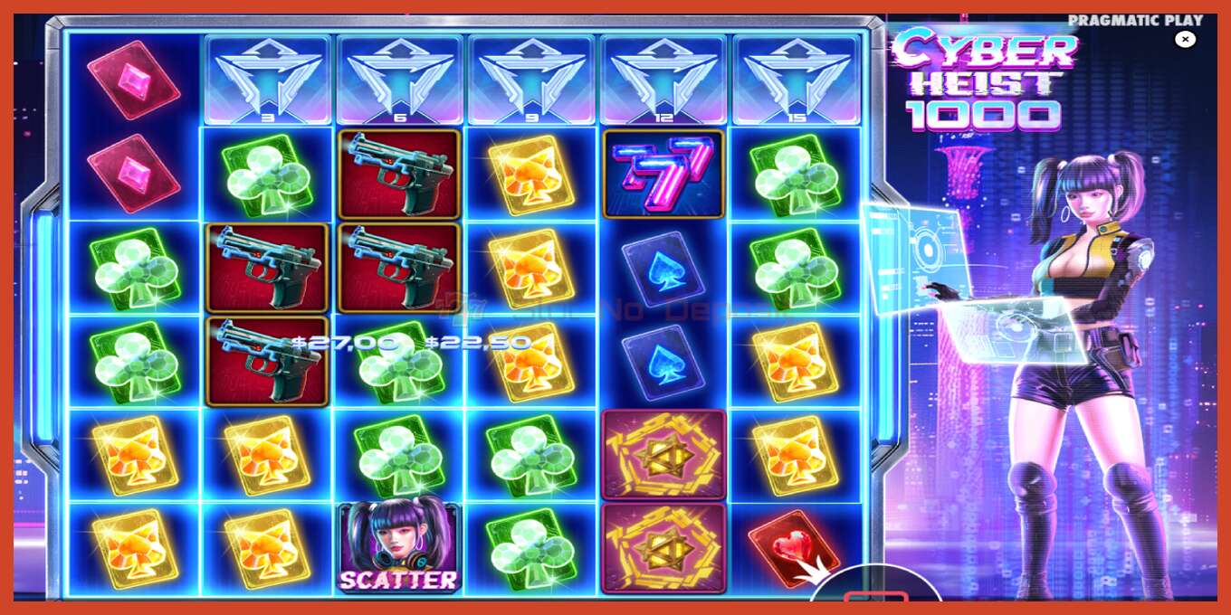 Slot screenshot: Cyber Heist 1000 no deposit, number - 6