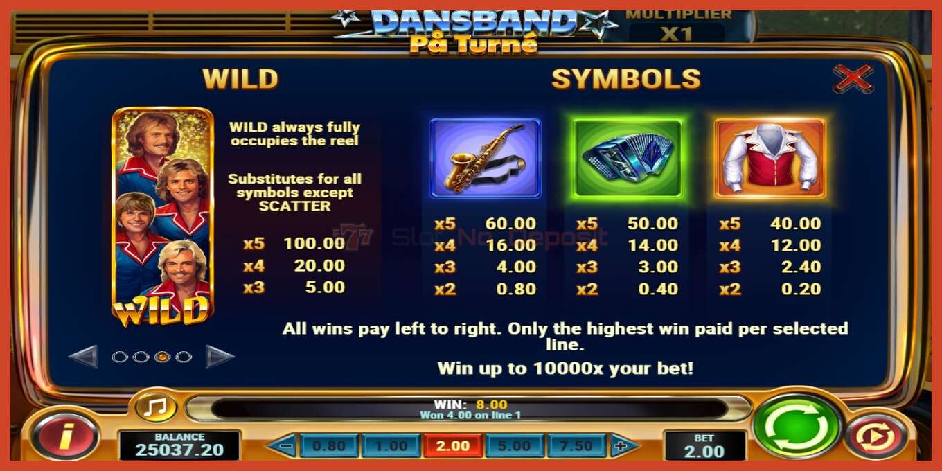 Slot screenshot: Dansband Pa Turne no deposit, number - 5