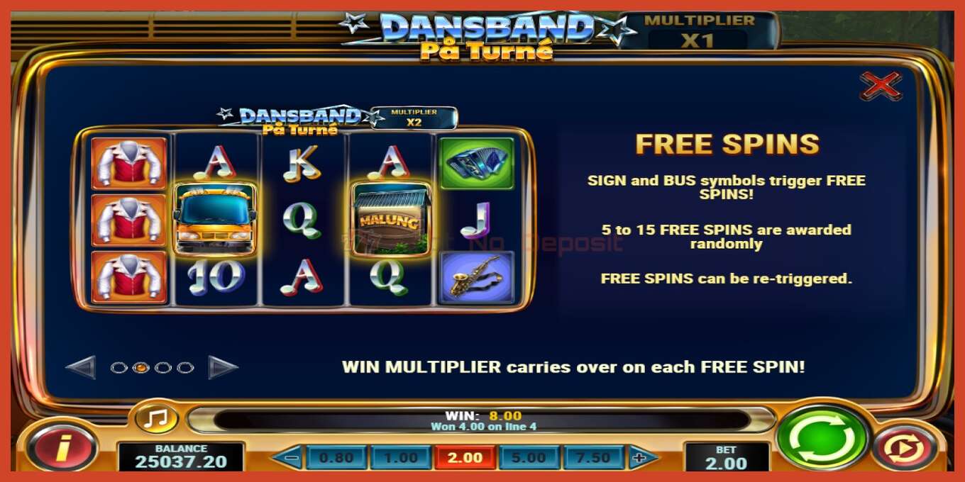 Slot screenshot: Dansband Pa Turne no deposit, number - 6