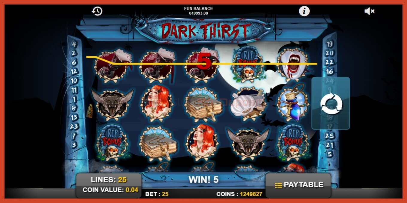 Slot screenshot: Dark Thirst no deposit, number - 3