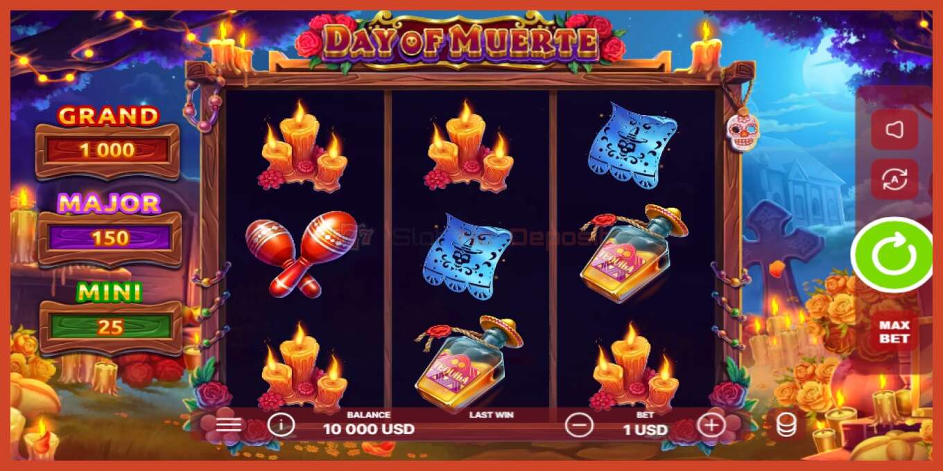 Slot screenshot: Day of Muerte no deposit, number - 1