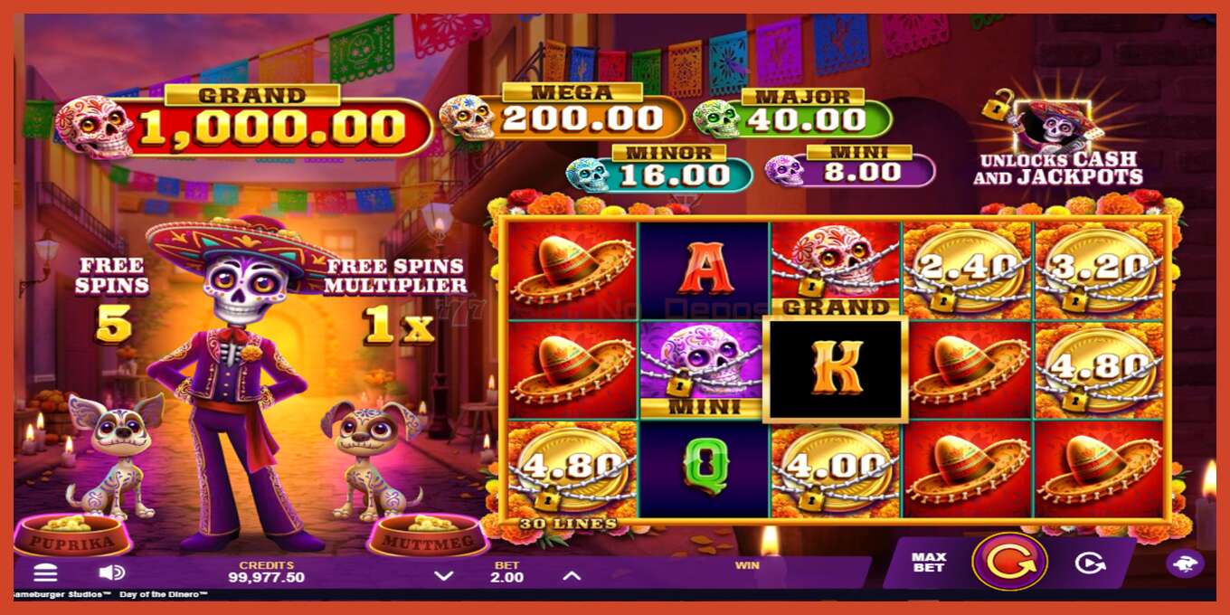 Slot screenshot: Day of the Dinero no deposit, number - 2