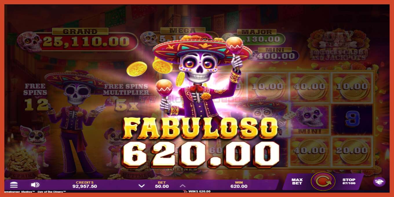 Slot screenshot: Day of the Dinero no deposit, number - 4