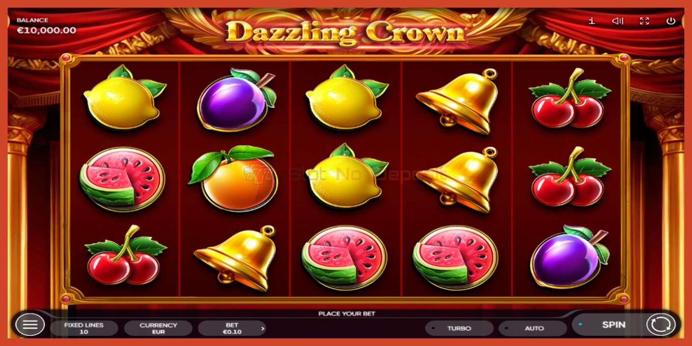 Slot skrinshoti: Dazzling Crown depozit yoq, raqam - 1