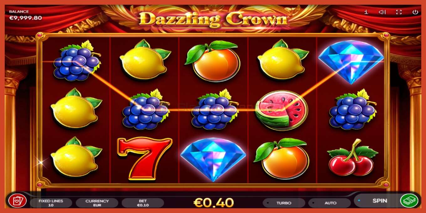 Slot skrinshoti: Dazzling Crown depozit yoq, raqam - 2