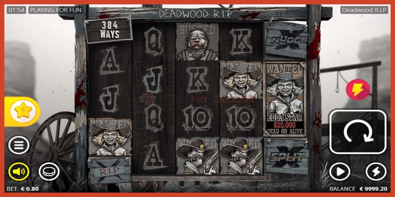 Slot screenshot: Deadwood R.I.P no deposit, number - 2