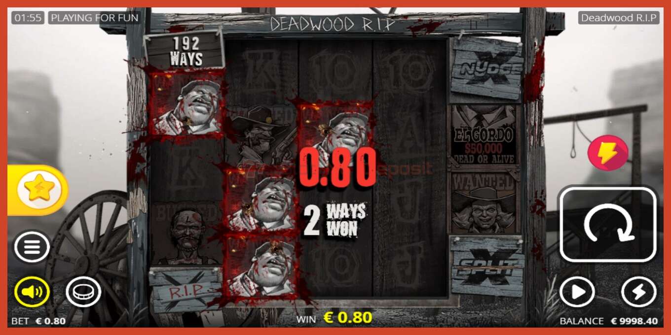 Slot screenshot: Deadwood R.I.P no deposit, number - 3