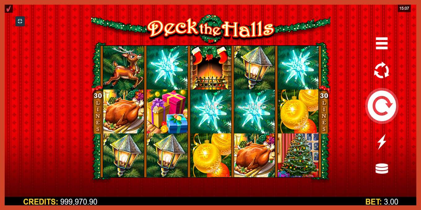 Slot screenshot: Deck The Halls no deposit, number - 1