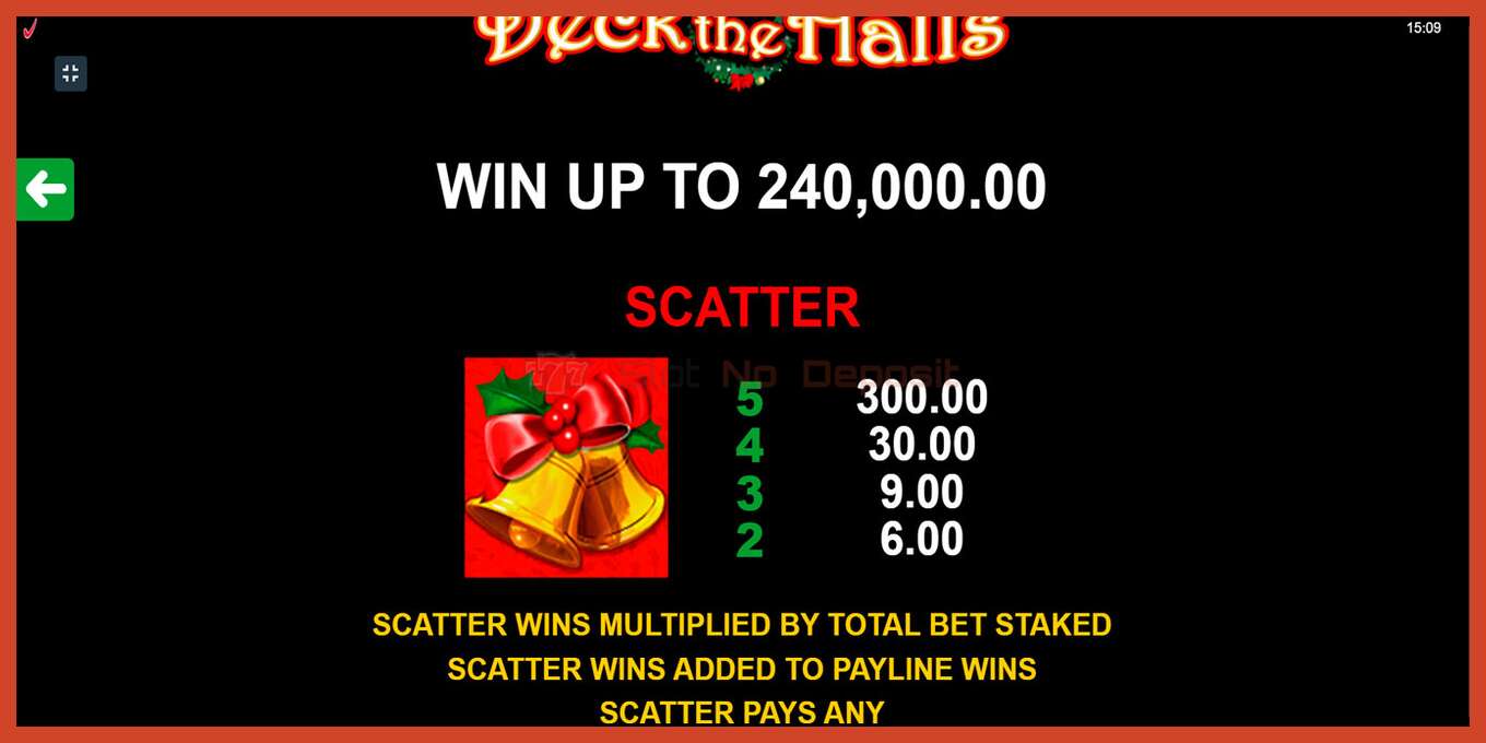 Slot screenshot: Deck The Halls no deposit, number - 6