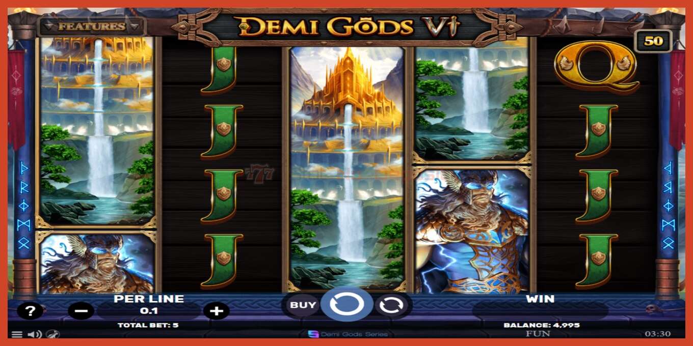 Slot screenshot: Demi Gods 6 no deposit, number - 2