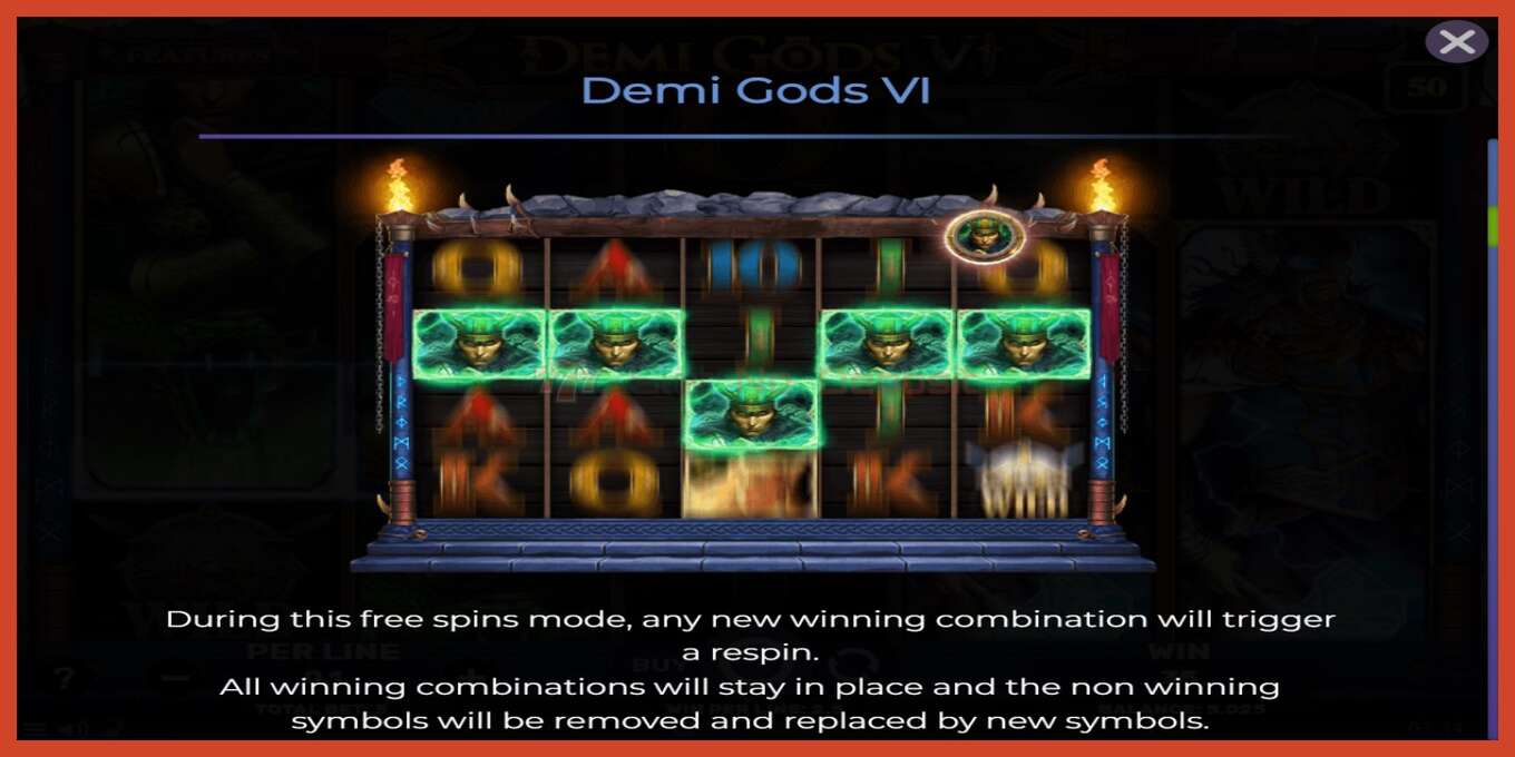 Slot screenshot: Demi Gods 6 no deposit, number - 5