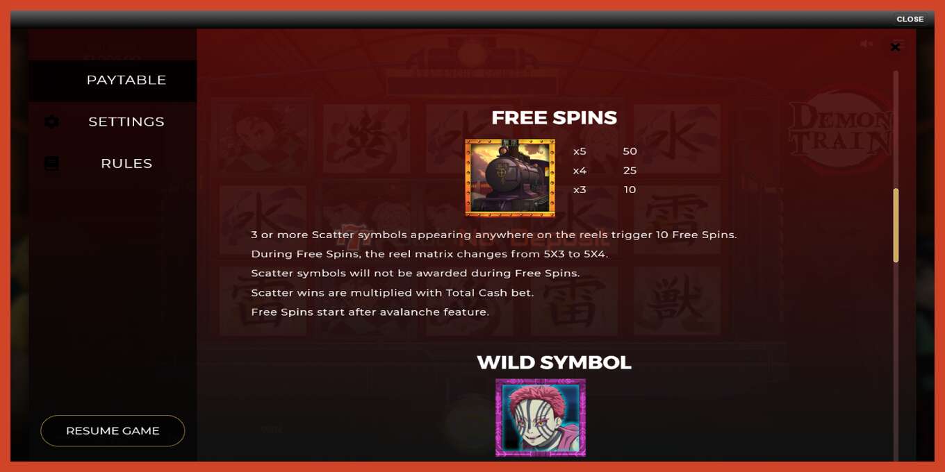 Slot screenshot: Demon Train no deposit, number - 5