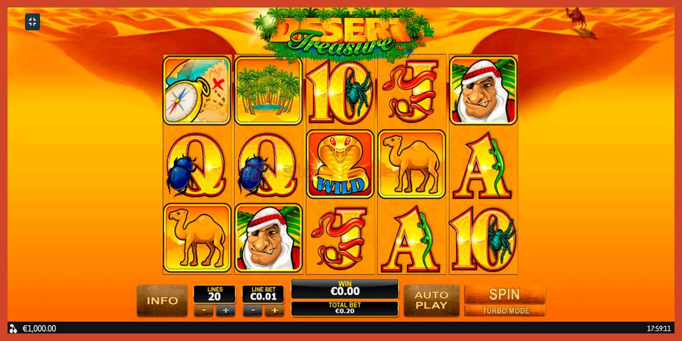 Slot screenshot: Desert Treasure no deposit, number - 1