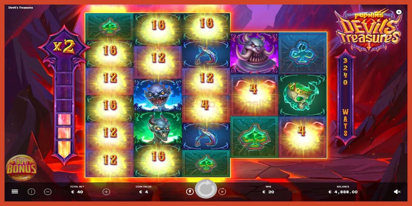 Slot screenshot: Devils Treasures no deposit, number - 4